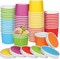 60 Pack 8 Ounces Ice Cream Paper Cups with Lids Disposable Paper Dessert Bowls Ice Cream Containers Sundae Snack Party Supplies Treat Soup Cups for Camping, Trips, Picnics, and Events